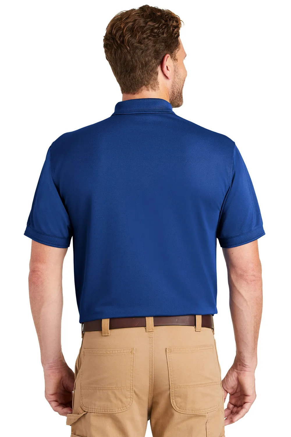 CornerStone Mens Industrial Moisture Wicking Short Sleeve Polo Shirt w/ Pocket - Royal Blue