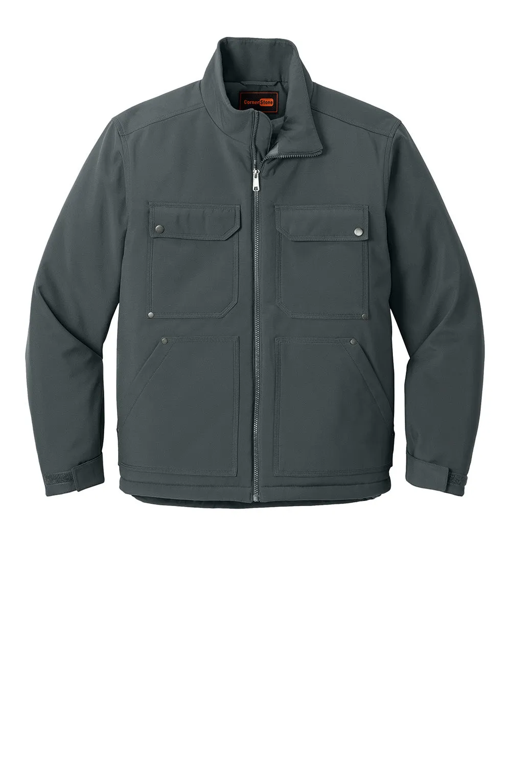 CornerStone Mens Insulated Workwear Soft Shell Full Zip Jacket - Iron Grey