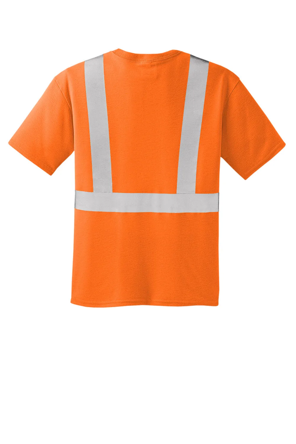 CornerStone Mens Moisture Wicking Short Sleeve Crewneck T-Shirt w/ Pocket - Safety Orange