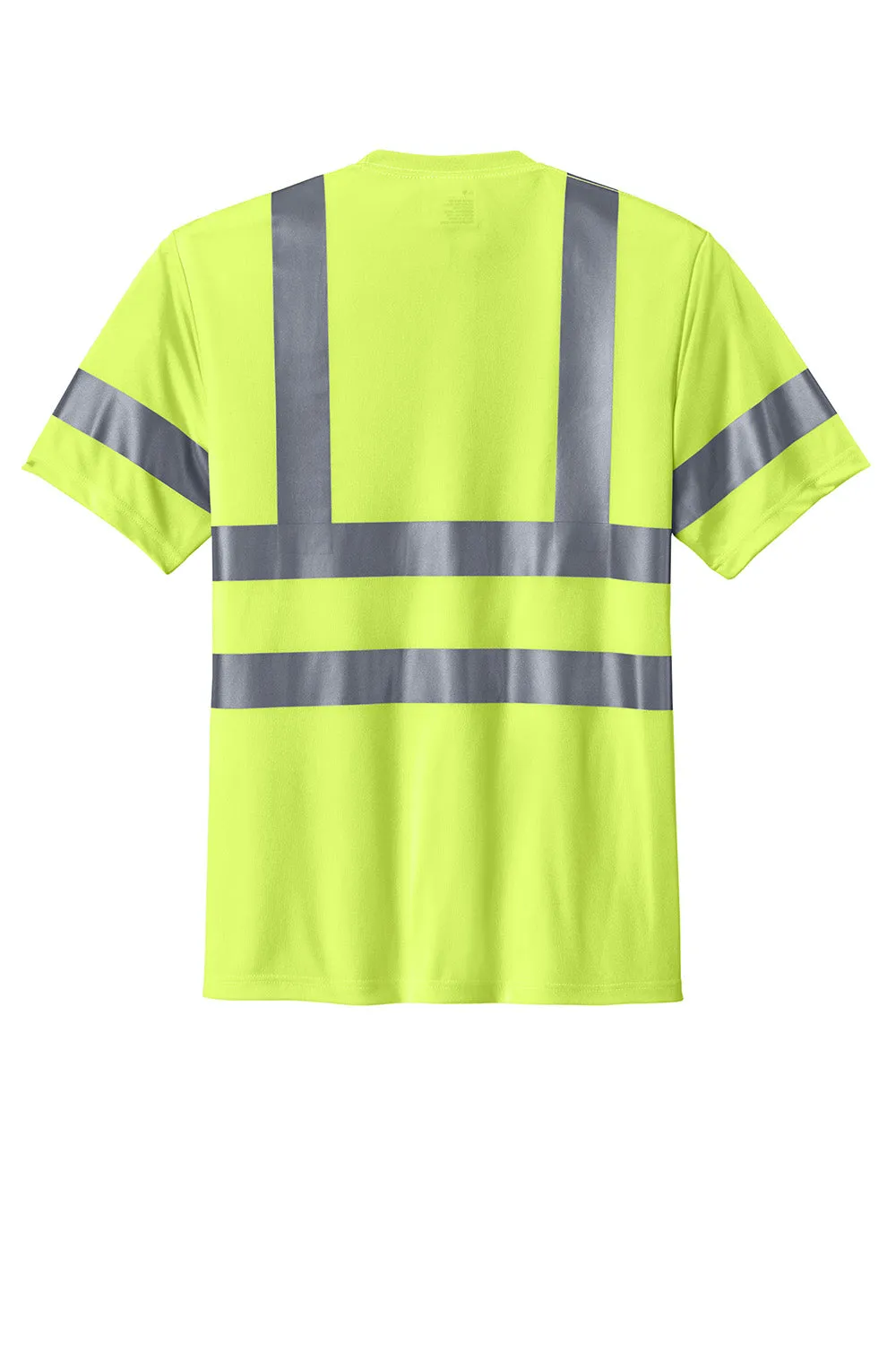 CornerStone Mens Moisture Wicking Short Sleeve Crewneck T-Shirt w/ Pocket - Safety Yellow
