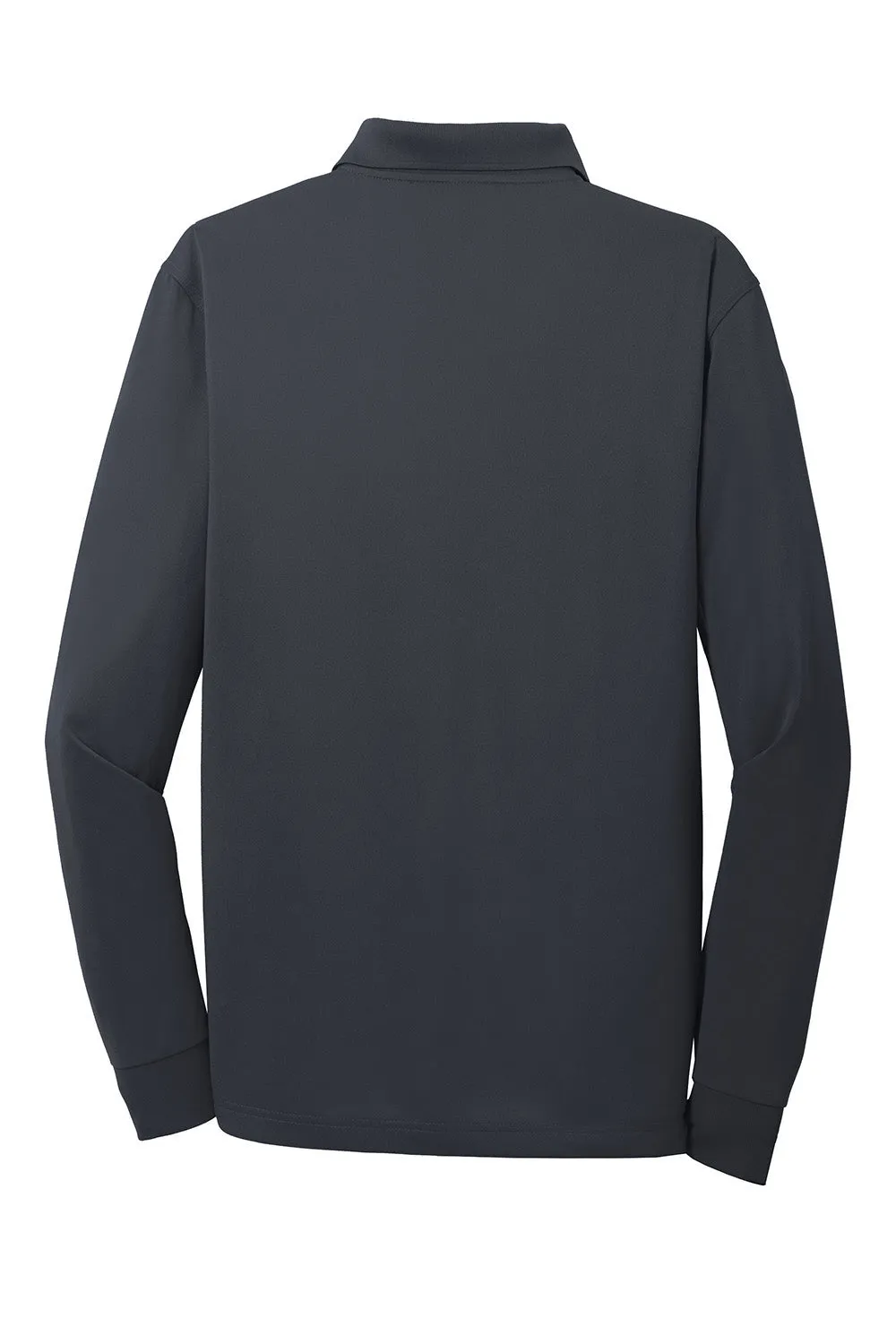 CornerStone Mens Select Moisture Wicking Long Sleeve Polo Shirt - Charcoal Grey