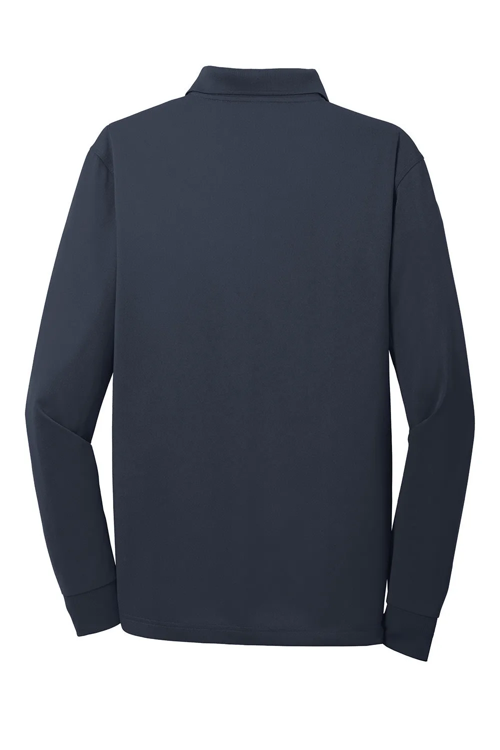 CornerStone Mens Select Moisture Wicking Long Sleeve Polo Shirt - Dark Navy Blue