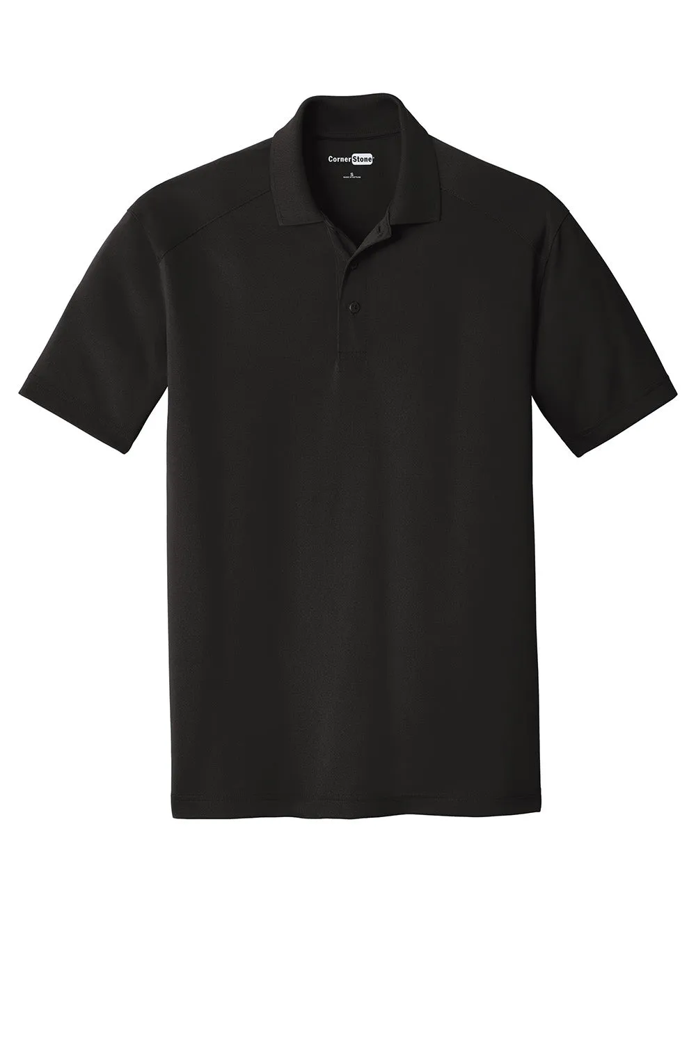CornerStone Mens Select Moisture Wicking Short Sleeve Polo Shirt - Black