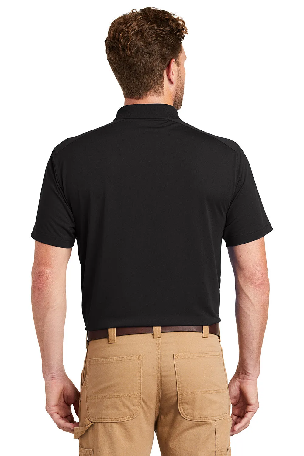 CornerStone Mens Select Moisture Wicking Short Sleeve Polo Shirt - Black