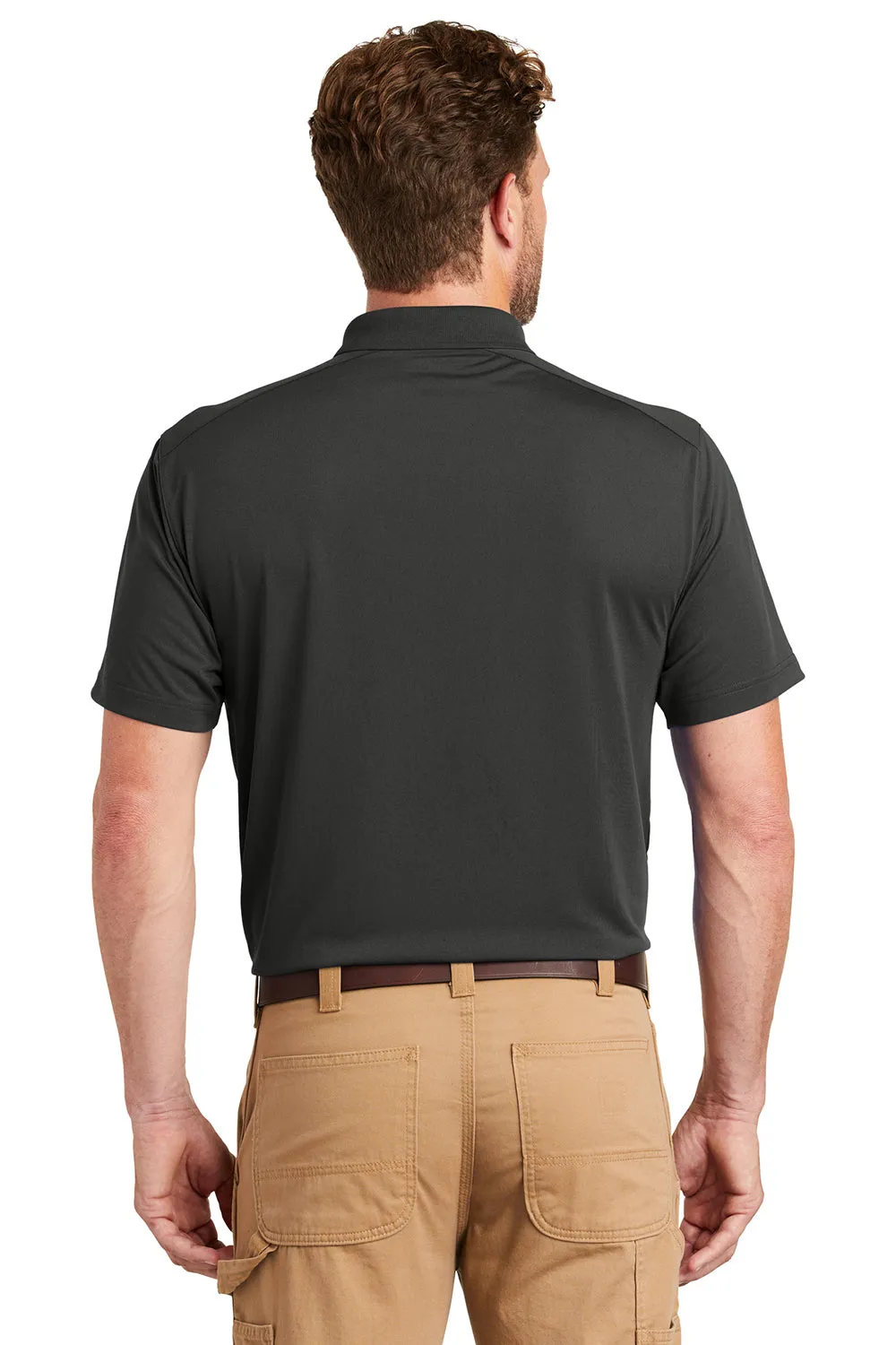 CornerStone Mens Select Moisture Wicking Short Sleeve Polo Shirt - Charcoal Grey