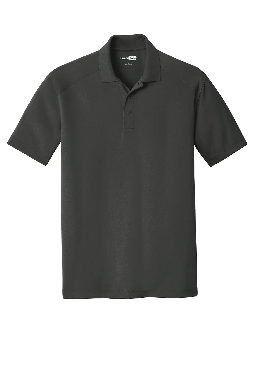 CornerStone Mens Select Moisture Wicking Short Sleeve Polo Shirt - Charcoal Grey
