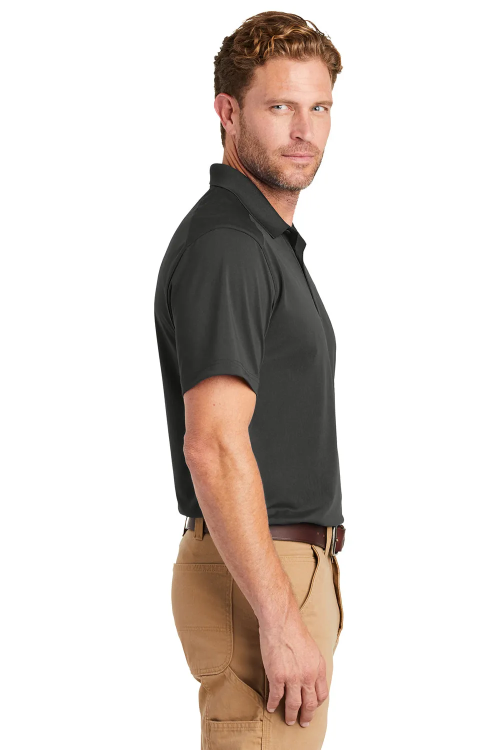 CornerStone Mens Select Moisture Wicking Short Sleeve Polo Shirt - Charcoal Grey