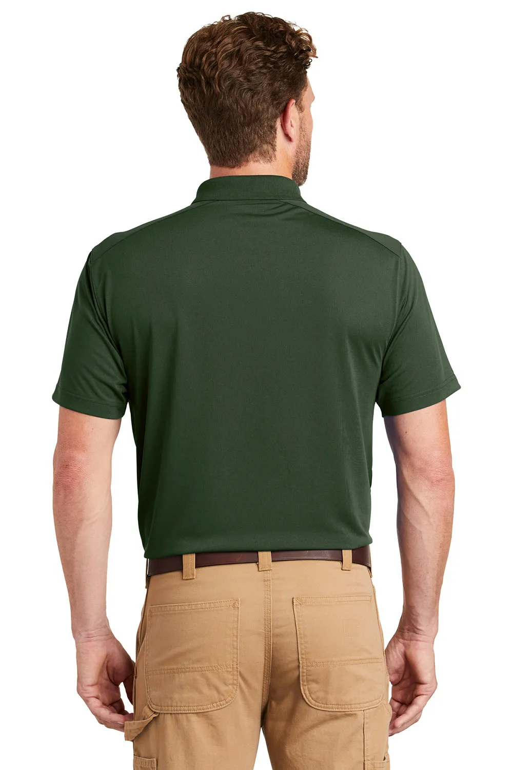 CornerStone Mens Select Moisture Wicking Short Sleeve Polo Shirt - Dark Green