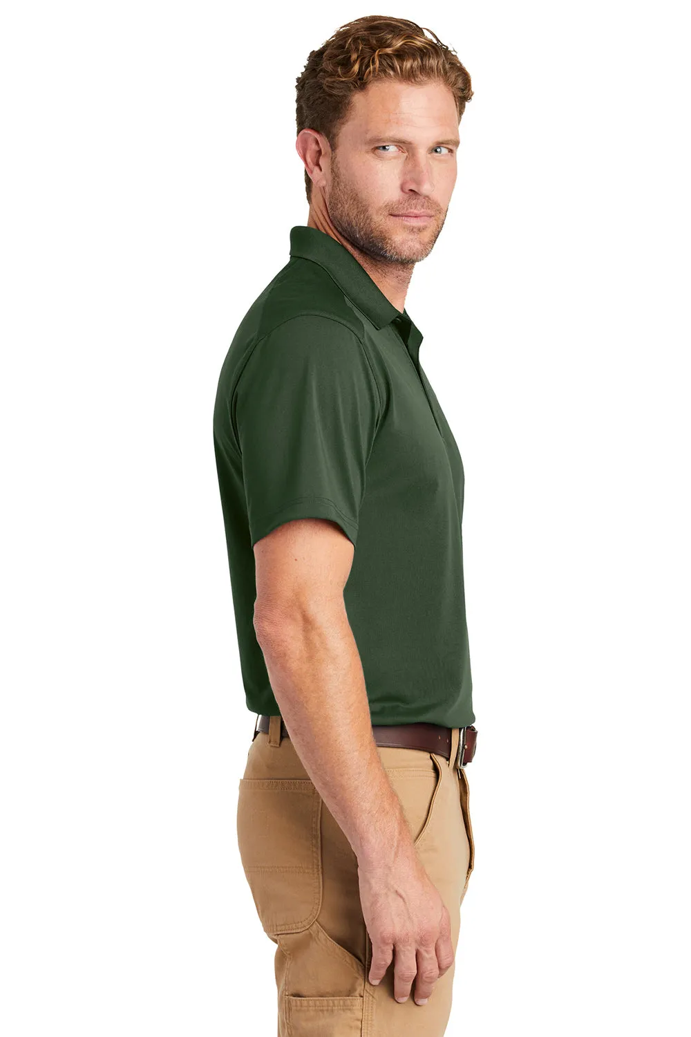 CornerStone Mens Select Moisture Wicking Short Sleeve Polo Shirt - Dark Green