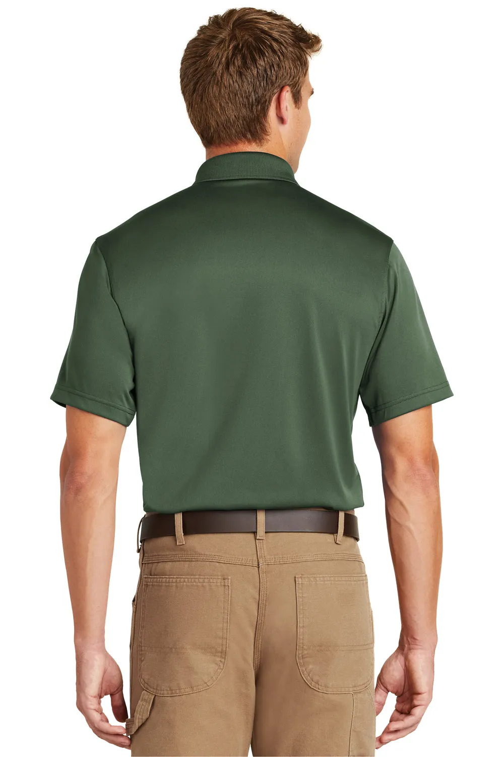 CornerStone Mens Select Moisture Wicking Short Sleeve Polo Shirt - Dark Green