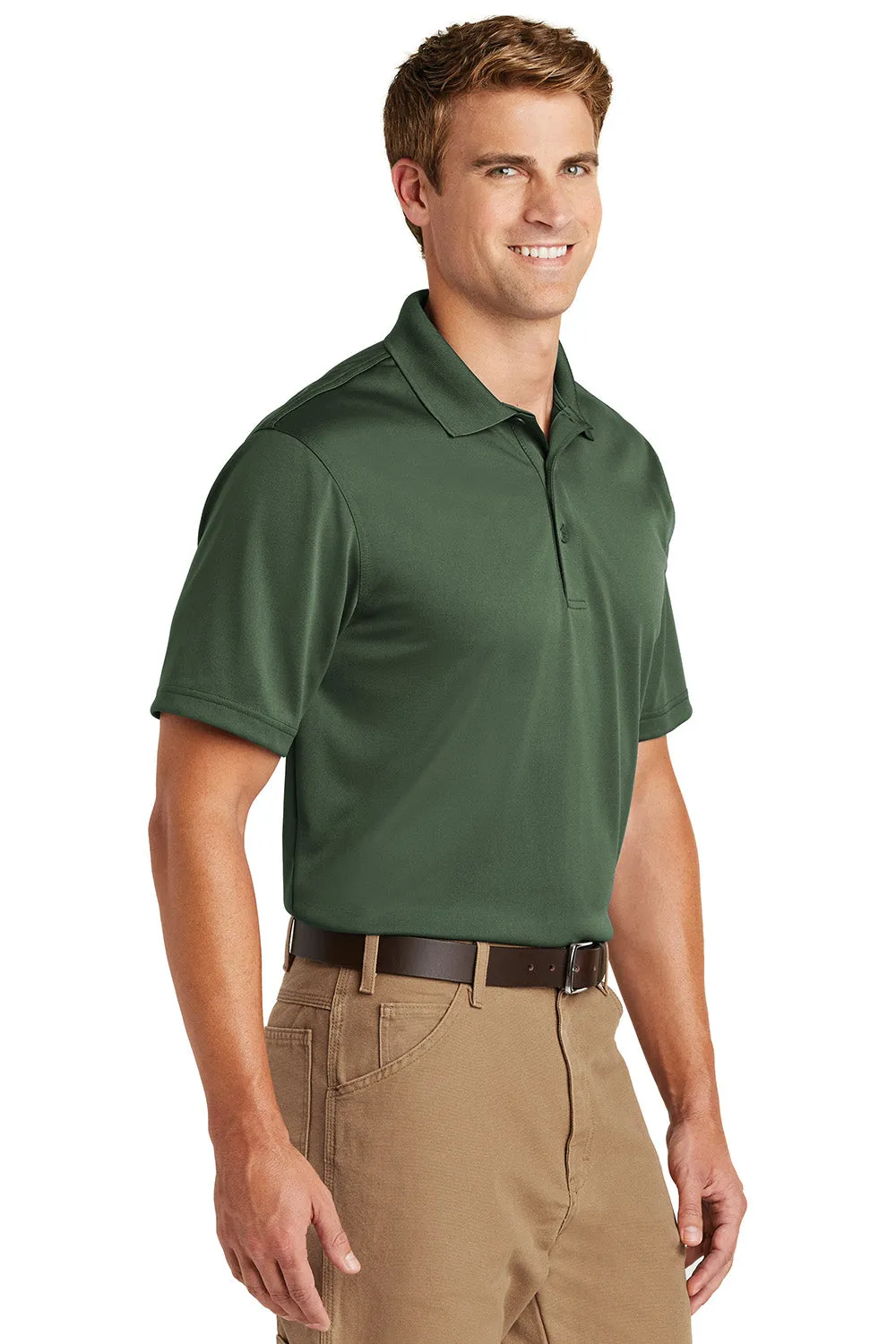 CornerStone Mens Select Moisture Wicking Short Sleeve Polo Shirt - Dark Green