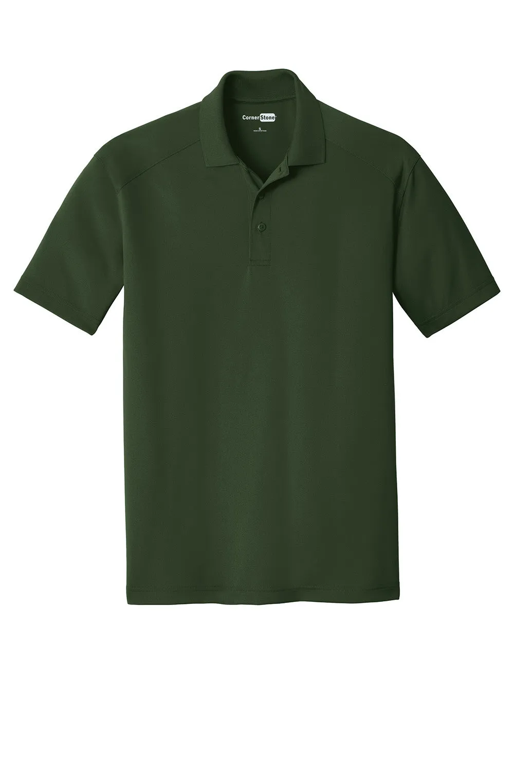 CornerStone Mens Select Moisture Wicking Short Sleeve Polo Shirt - Dark Green