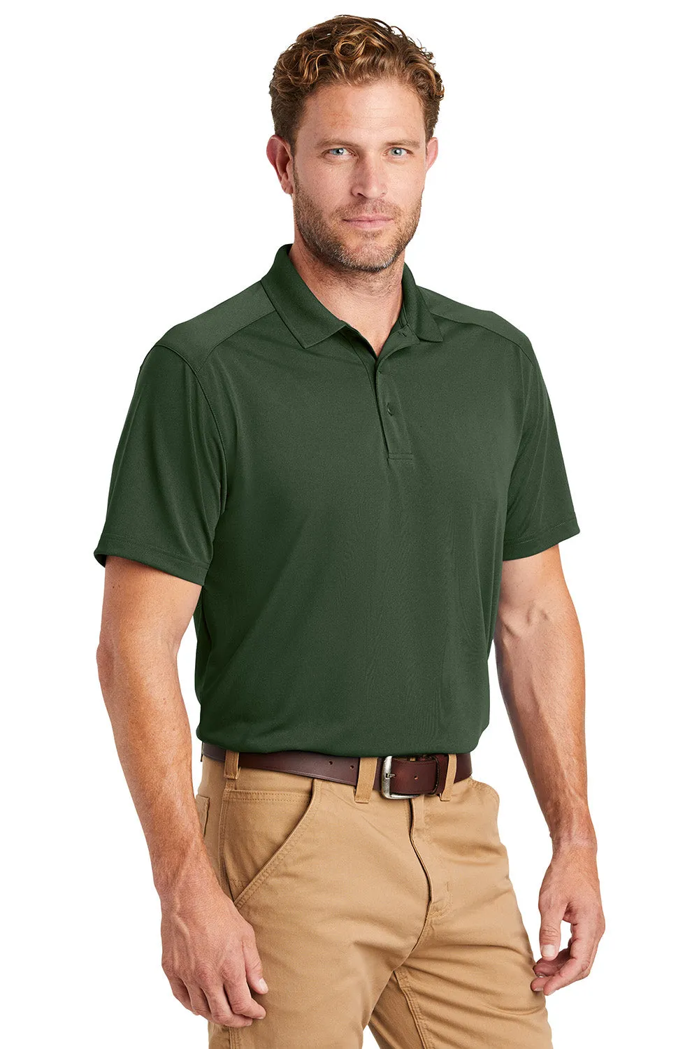 CornerStone Mens Select Moisture Wicking Short Sleeve Polo Shirt - Dark Green