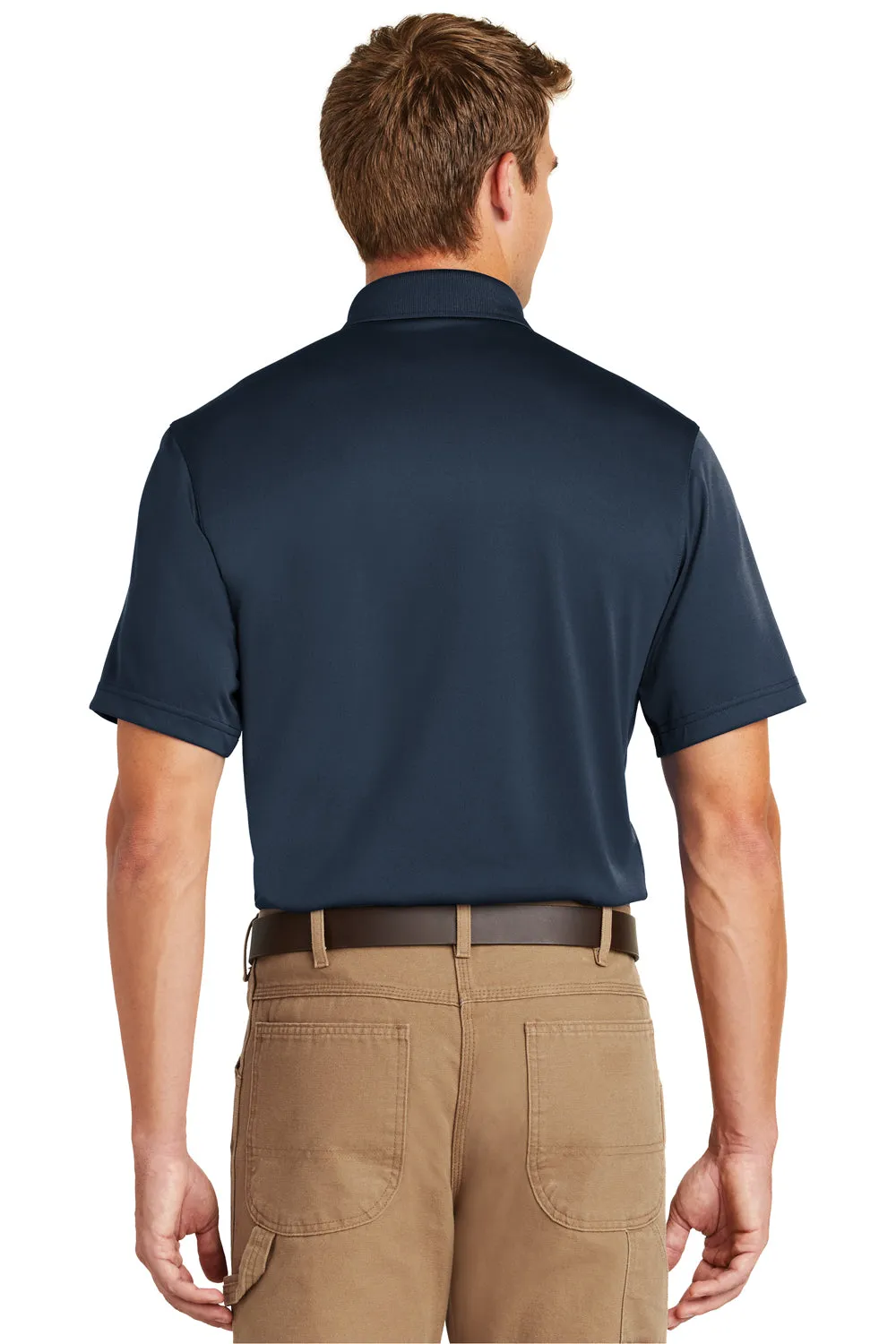 CornerStone Mens Select Moisture Wicking Short Sleeve Polo Shirt - Dark Navy Blue
