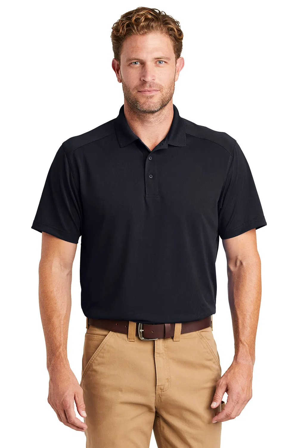 CornerStone Mens Select Moisture Wicking Short Sleeve Polo Shirt - Dark Navy Blue