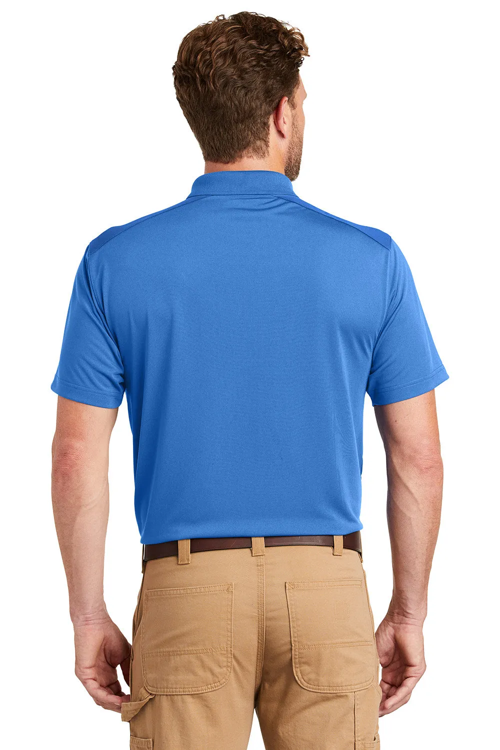 CornerStone Mens Select Moisture Wicking Short Sleeve Polo Shirt - Lake Blue