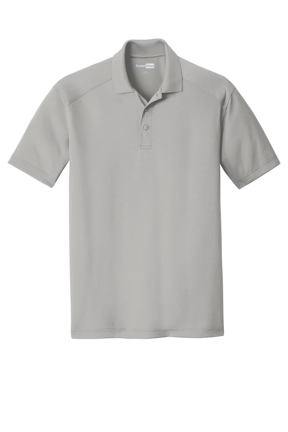 CornerStone Mens Select Moisture Wicking Short Sleeve Polo Shirt - Light Grey