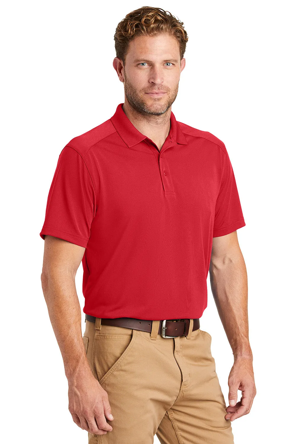 CornerStone Mens Select Moisture Wicking Short Sleeve Polo Shirt - Red