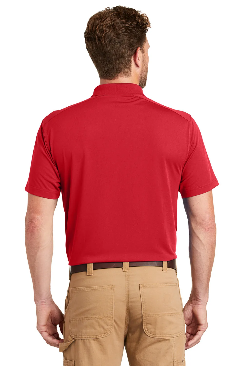 CornerStone Mens Select Moisture Wicking Short Sleeve Polo Shirt - Red