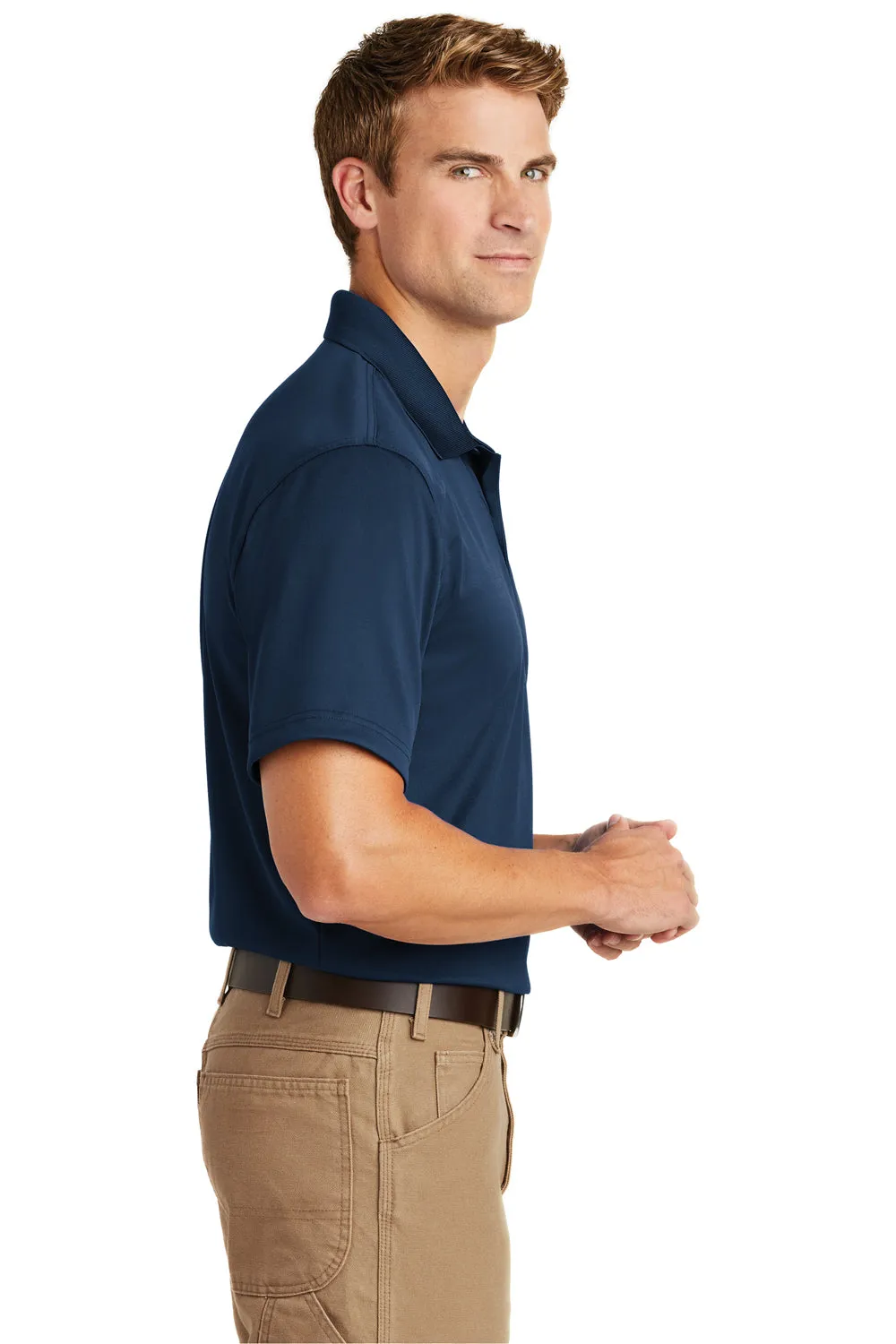 CornerStone Mens Select Moisture Wicking Short Sleeve Polo Shirt - Regatta Blue
