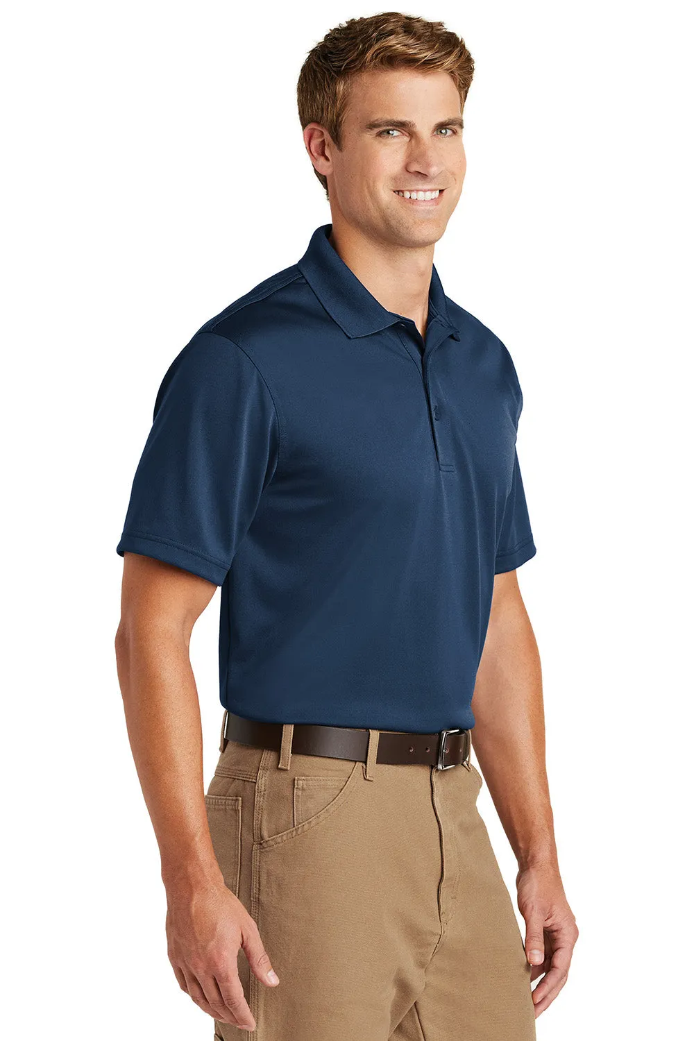 CornerStone Mens Select Moisture Wicking Short Sleeve Polo Shirt - Regatta Blue