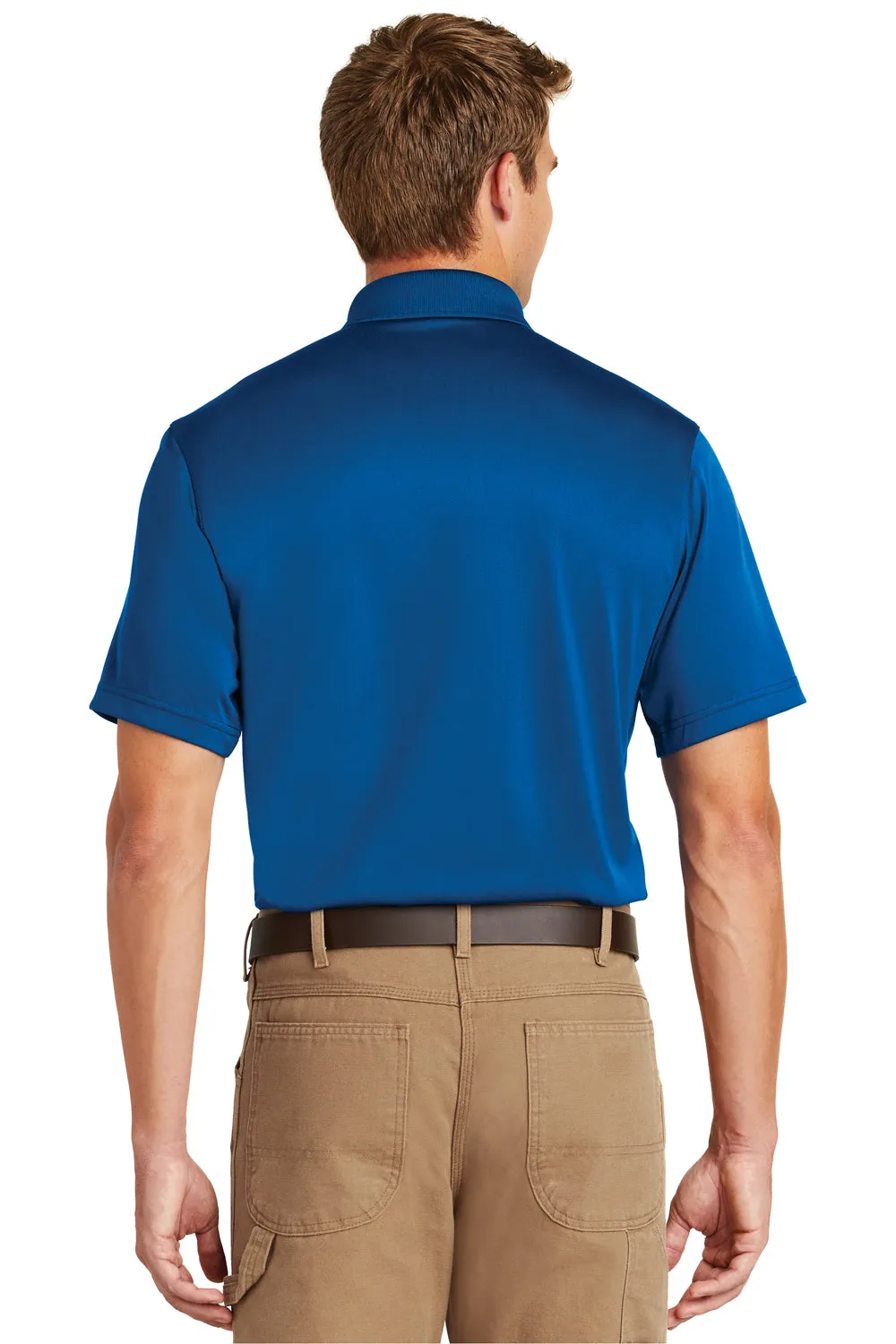 CornerStone Mens Select Moisture Wicking Short Sleeve Polo Shirt - Royal Blue