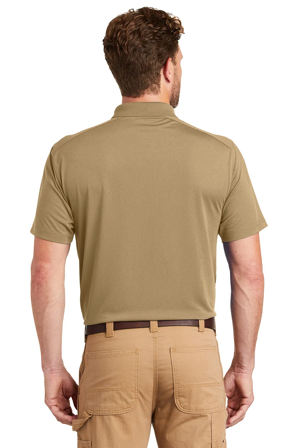 CornerStone Mens Select Moisture Wicking Short Sleeve Polo Shirt - Tan