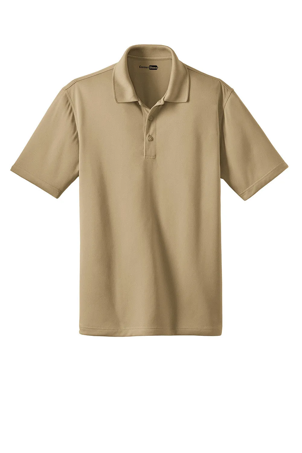 CornerStone Mens Select Moisture Wicking Short Sleeve Polo Shirt - Tan