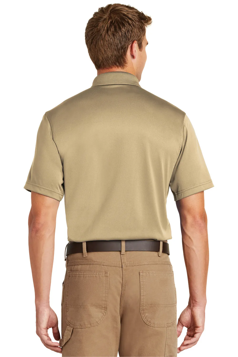 CornerStone Mens Select Moisture Wicking Short Sleeve Polo Shirt - Tan