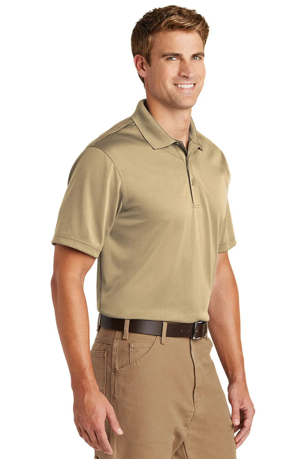 CornerStone Mens Select Moisture Wicking Short Sleeve Polo Shirt - Tan