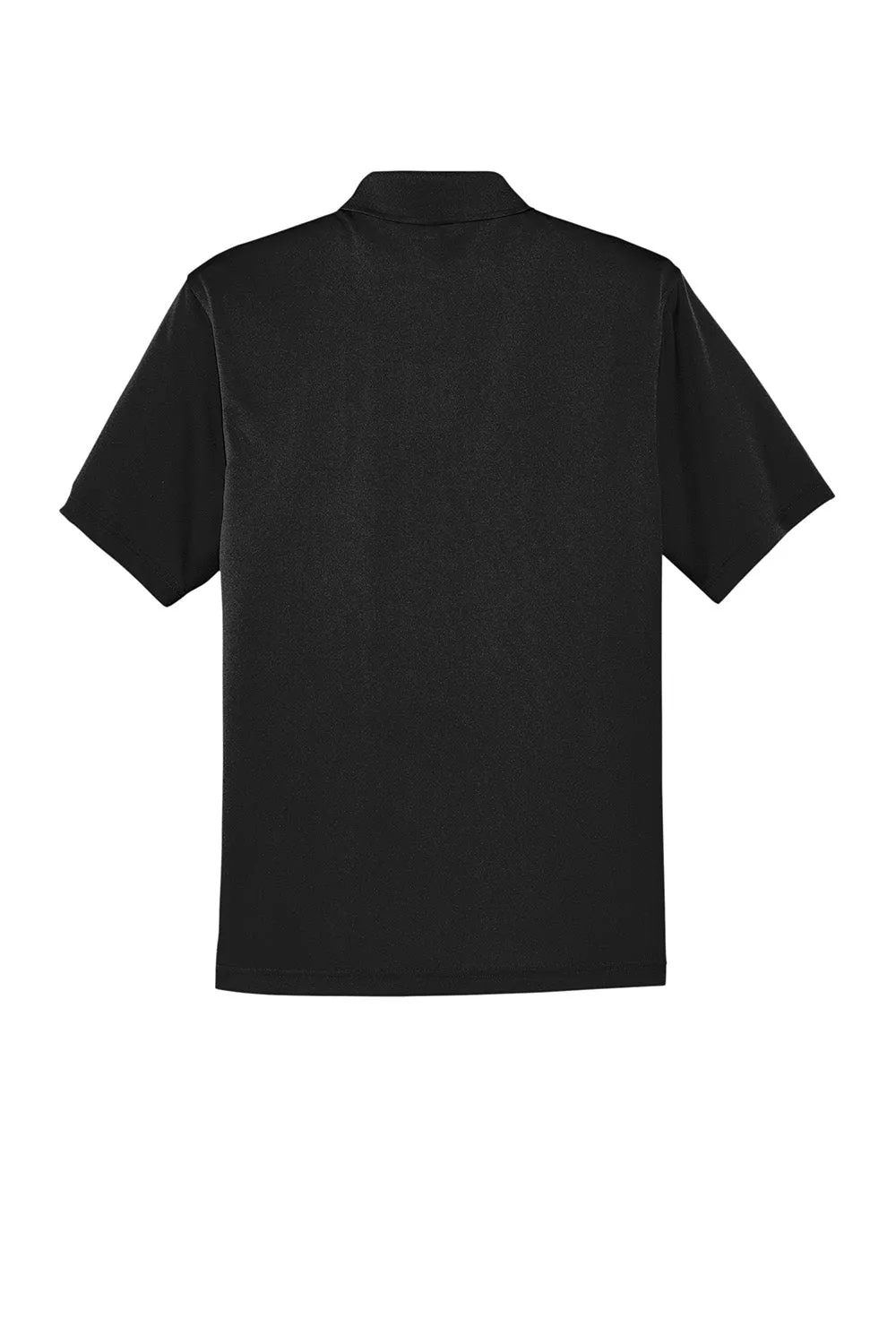 CornerStone Mens Select Moisture Wicking Short Sleeve Polo Shirt w/ Pocket - Black