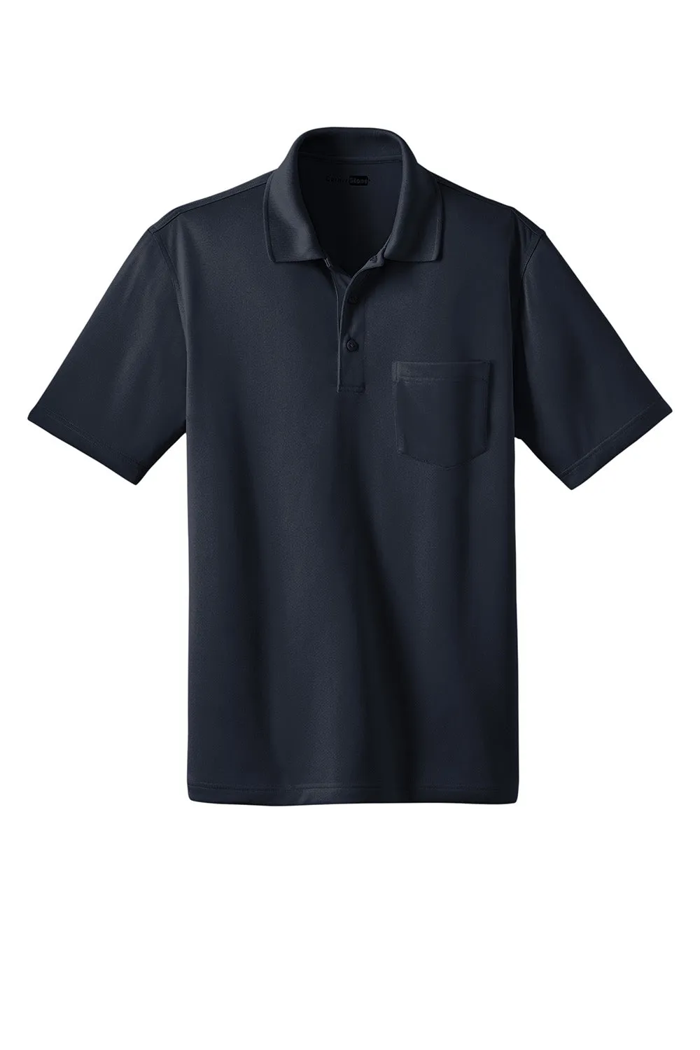CornerStone Mens Select Moisture Wicking Short Sleeve Polo Shirt w/ Pocket - Dark Navy Blue