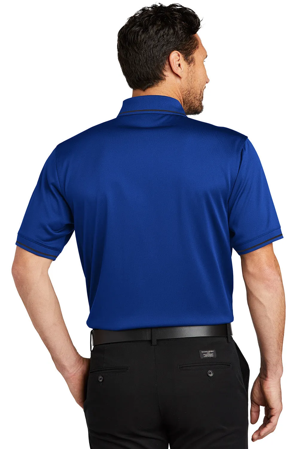 CornerStone Mens Select Moisture Wicking Short Sleeve Polo Shirt w/ Pocket - Royal Blue/Black