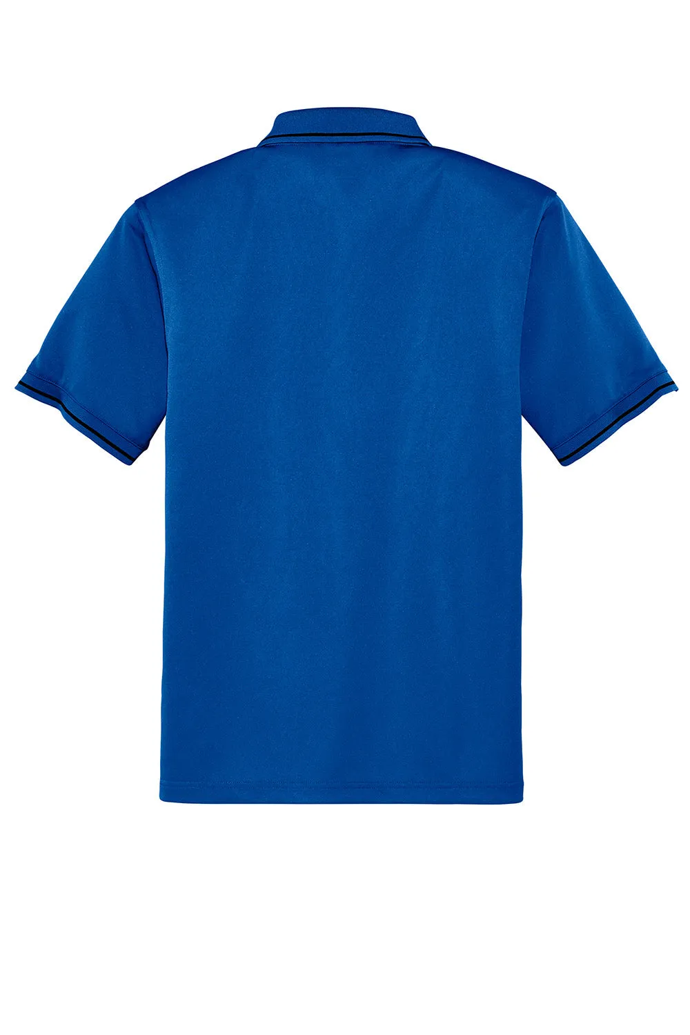 CornerStone Mens Select Moisture Wicking Short Sleeve Polo Shirt w/ Pocket - Royal Blue/Black