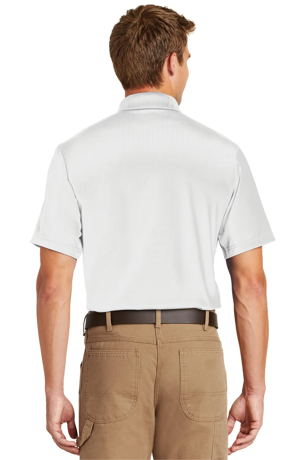 CornerStone Mens Select Moisture Wicking Short Sleeve Polo Shirt - White