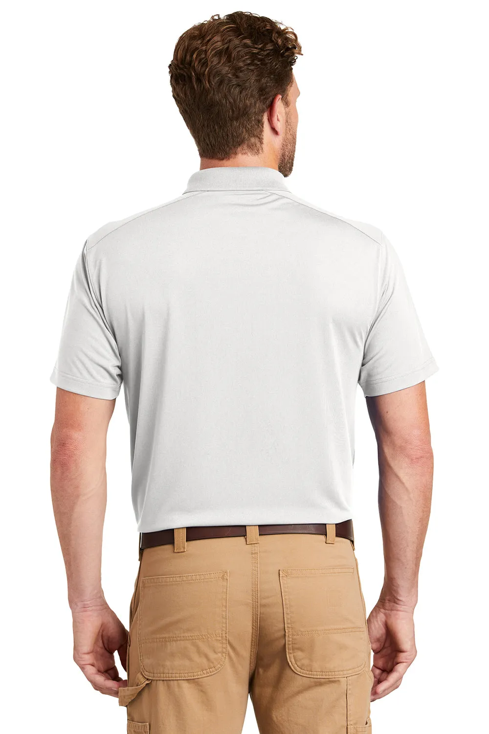 CornerStone Mens Select Moisture Wicking Short Sleeve Polo Shirt - White