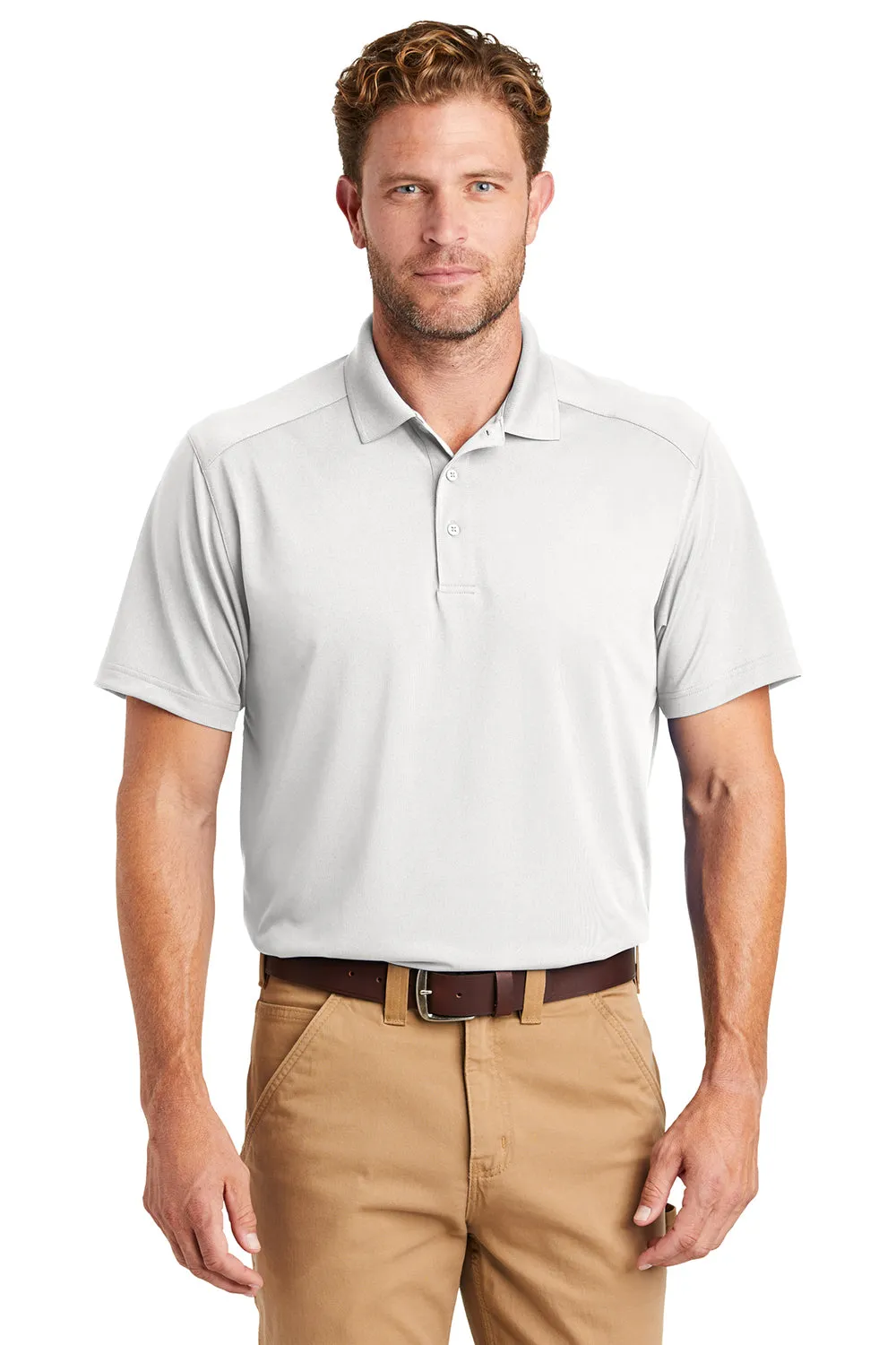 CornerStone Mens Select Moisture Wicking Short Sleeve Polo Shirt - White