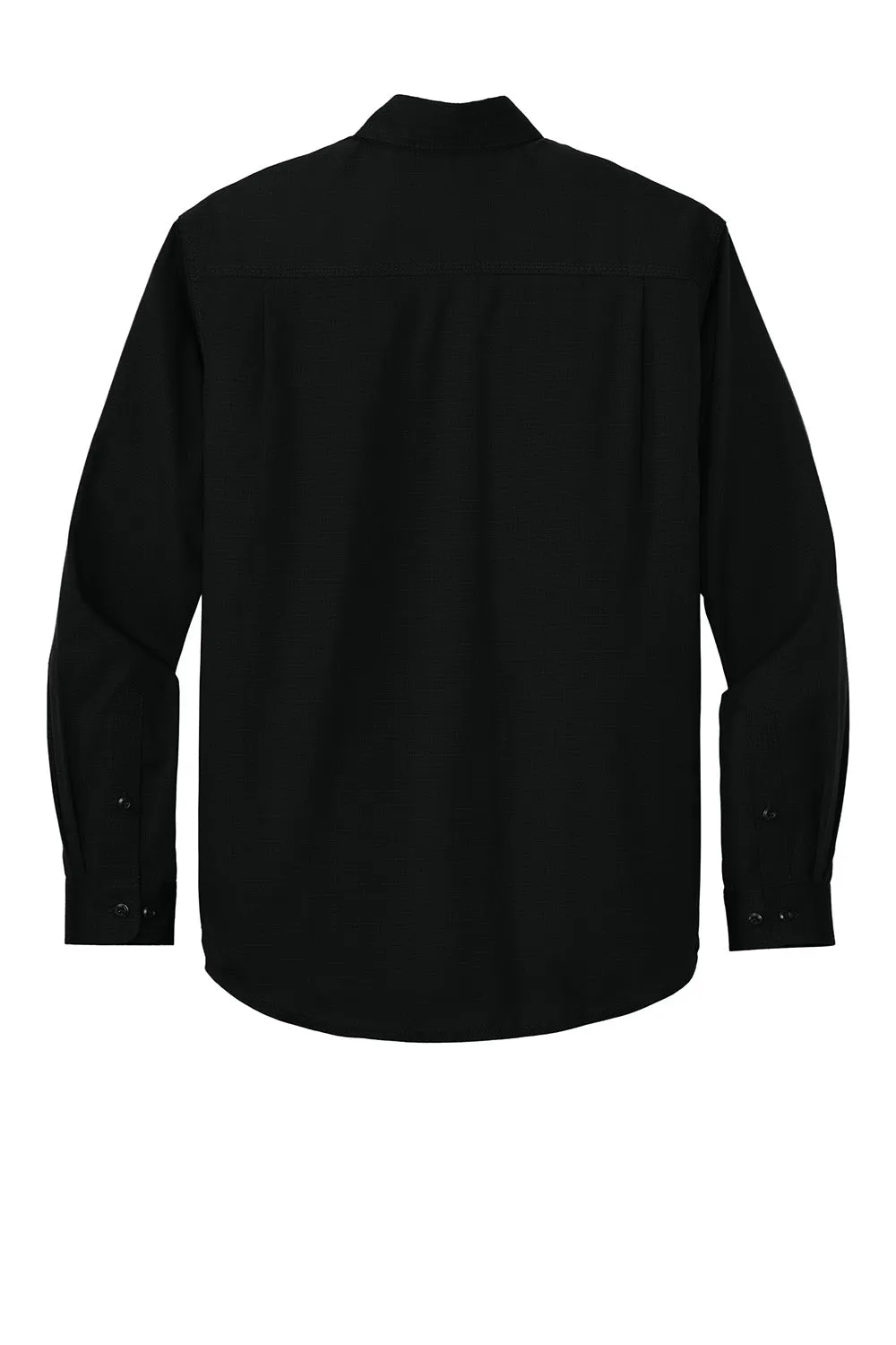 CornerStone Mens Select Ripstop Stain Resistant Long Sleeve Button Down Shirt w/ Pockets - Black