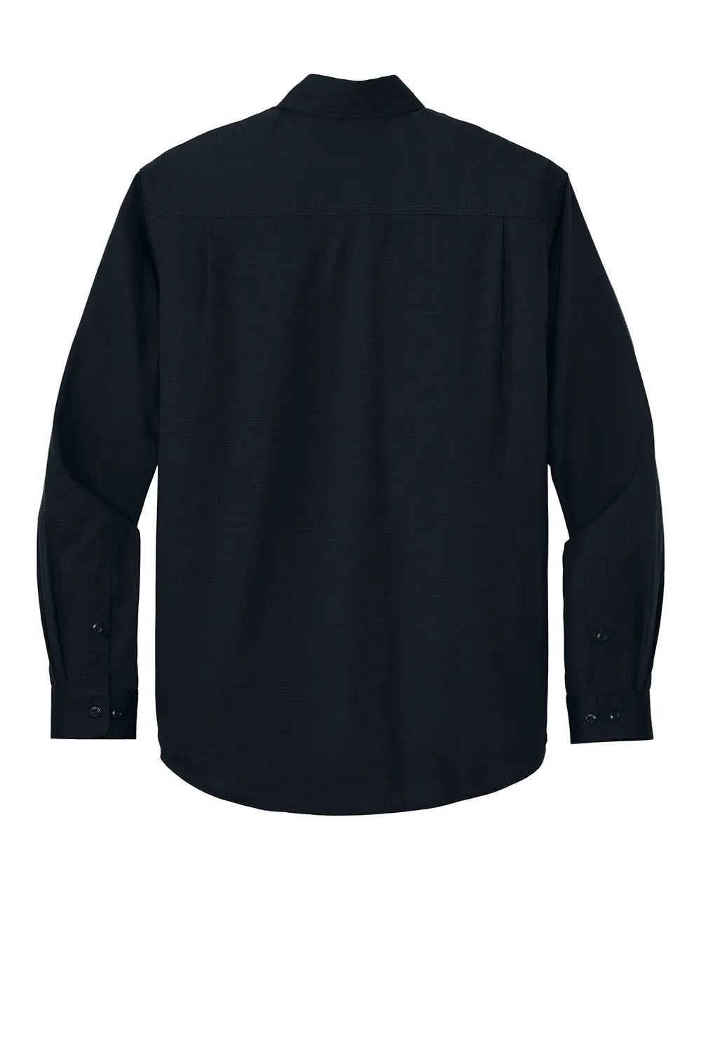 CornerStone Mens Select Ripstop Stain Resistant Long Sleeve Button Down Shirt w/ Pockets - Navy Blue