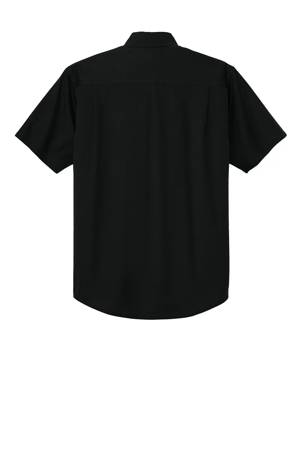 CornerStone Mens Select Ripstop Stain Resistant Short Sleeve Button Down Shirt w/ Pockets - Black