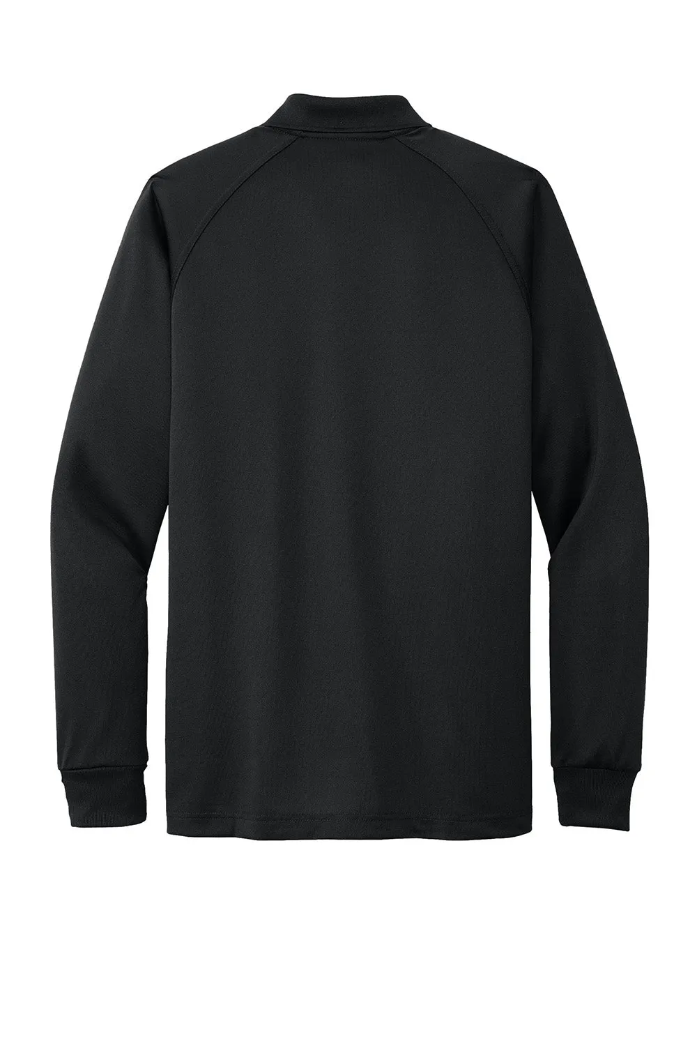 CornerStone Mens Select Tactical Moisture Wicking Long Sleeve Polo Shirt - Black