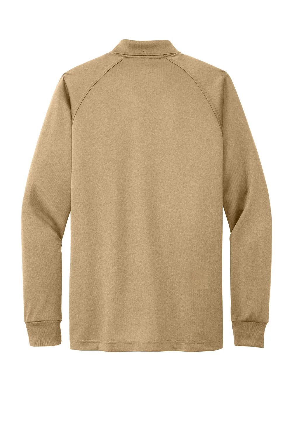 CornerStone Mens Select Tactical Moisture Wicking Long Sleeve Polo Shirt - Tan