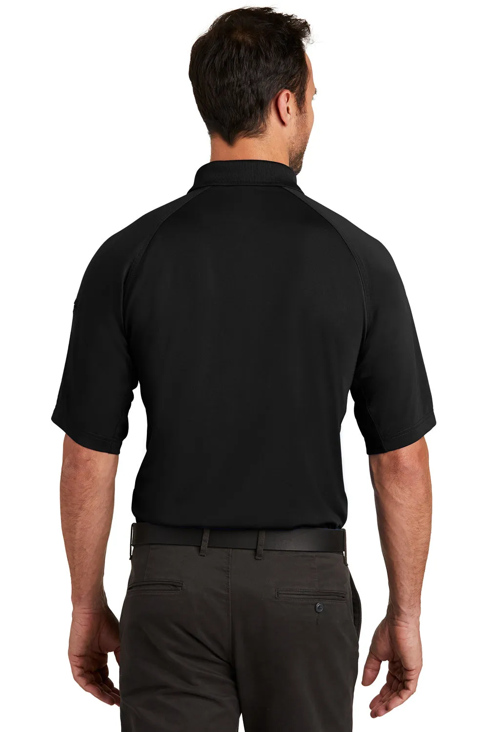 CornerStone Mens Select Tactical Moisture Wicking Short Sleeve Polo Shirt - Black