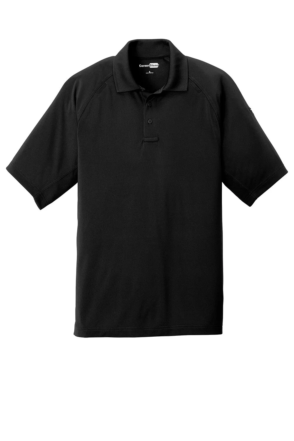 CornerStone Mens Select Tactical Moisture Wicking Short Sleeve Polo Shirt - Black