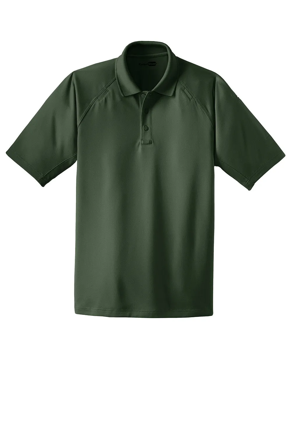 CornerStone Mens Select Tactical Moisture Wicking Short Sleeve Polo Shirt - Dark Green