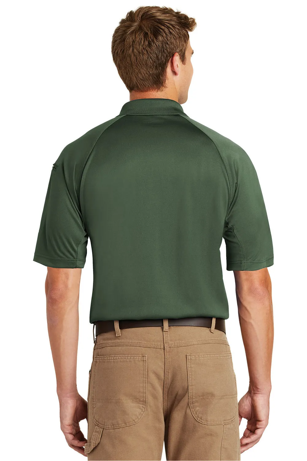 CornerStone Mens Select Tactical Moisture Wicking Short Sleeve Polo Shirt - Dark Green