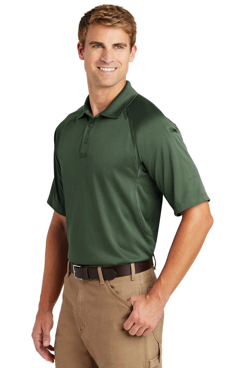 CornerStone Mens Select Tactical Moisture Wicking Short Sleeve Polo Shirt - Dark Green