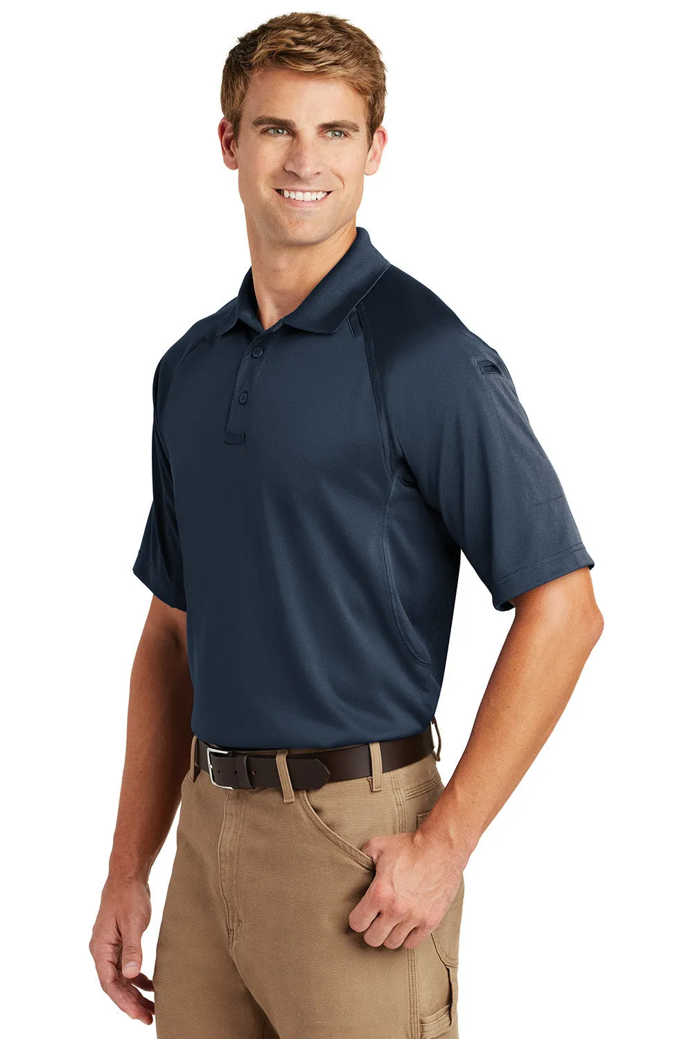 CornerStone Mens Select Tactical Moisture Wicking Short Sleeve Polo Shirt - Dark Navy Blue