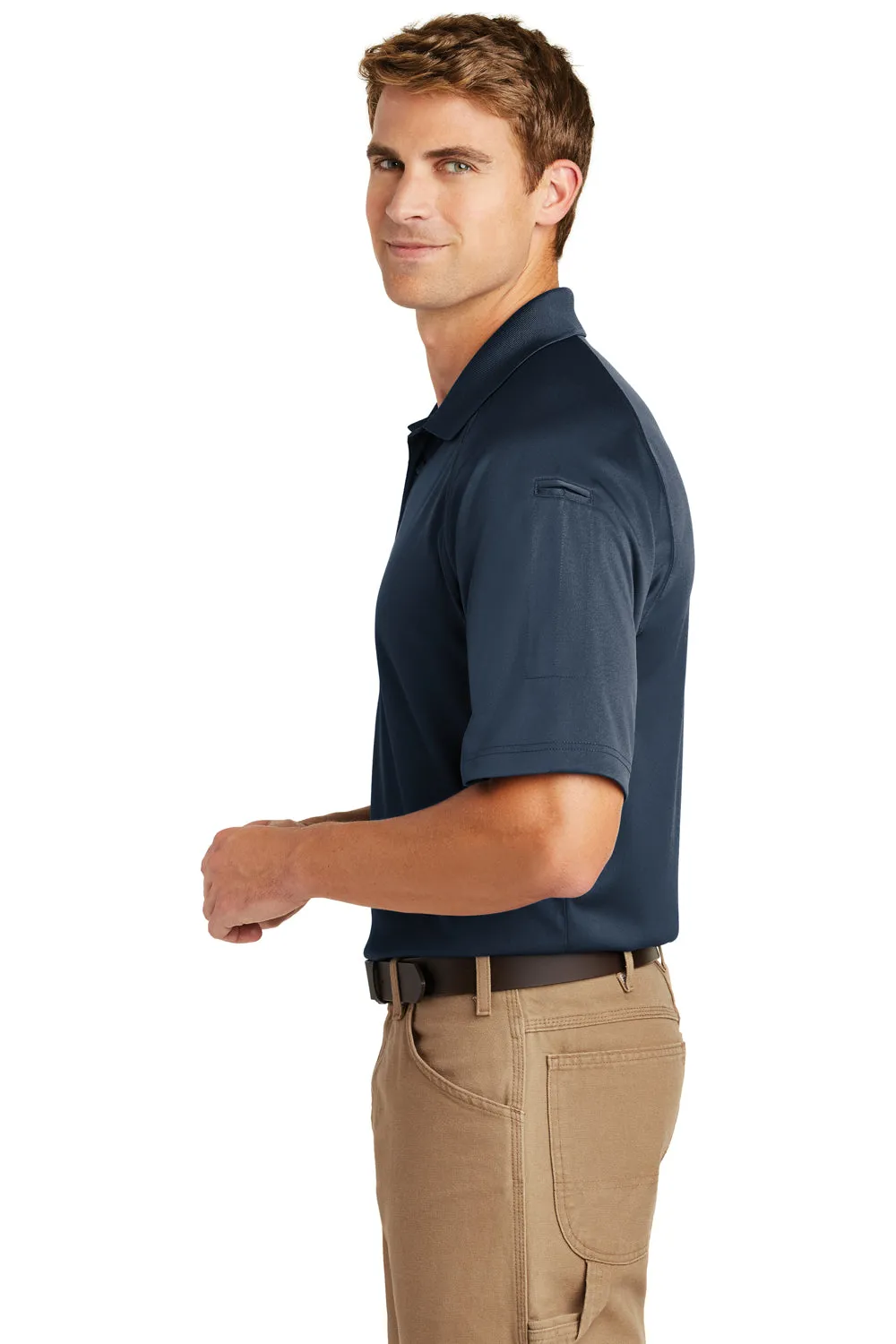 CornerStone Mens Select Tactical Moisture Wicking Short Sleeve Polo Shirt - Dark Navy Blue