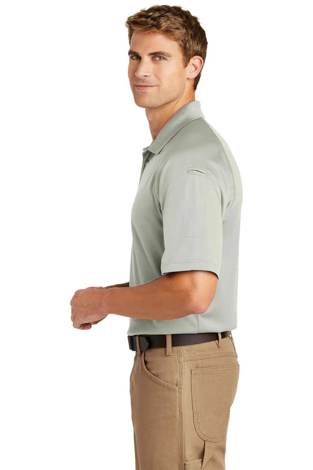 CornerStone Mens Select Tactical Moisture Wicking Short Sleeve Polo Shirt - Light Grey
